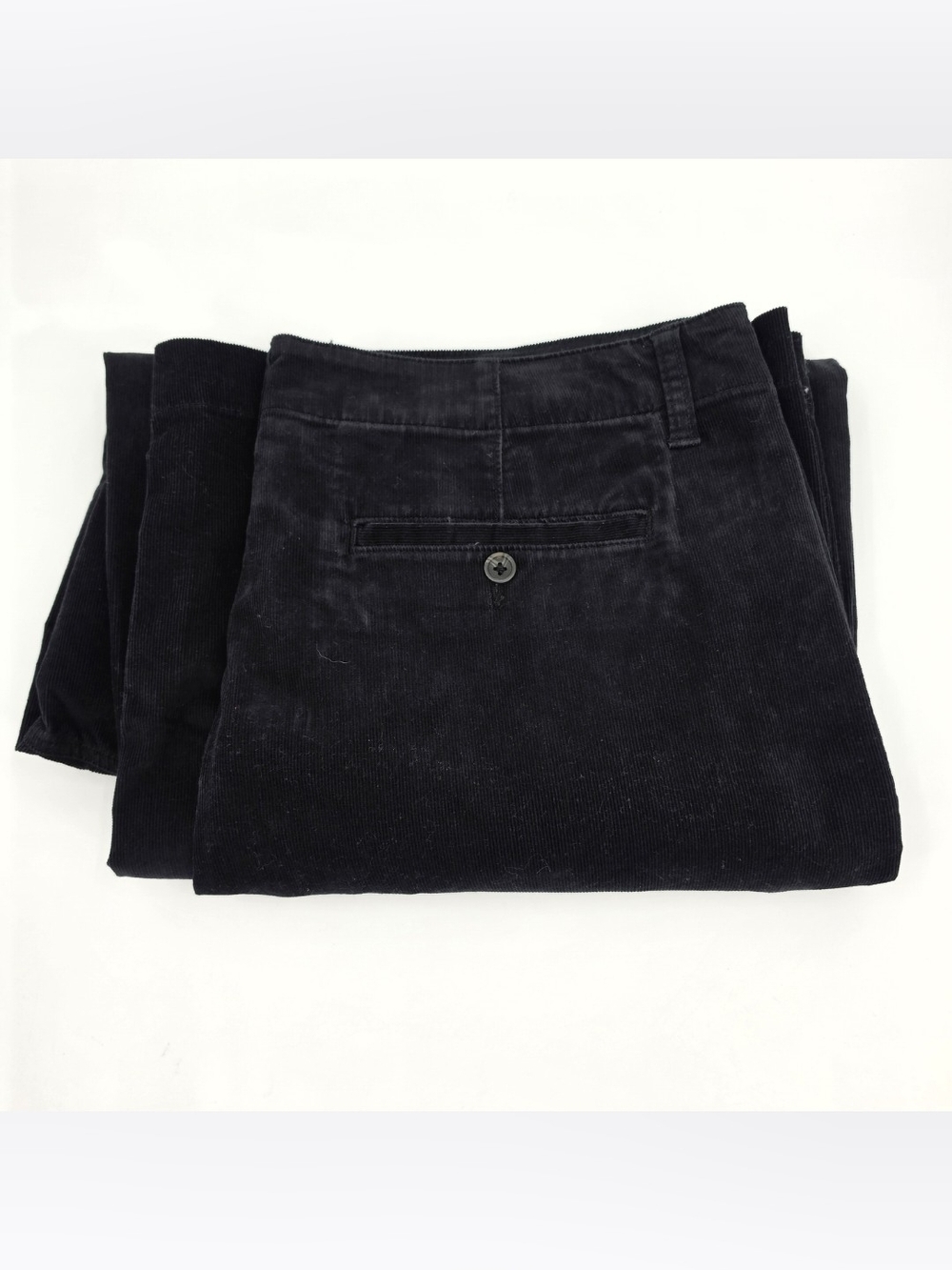 Lands End High Rise Wide Leg Corduroy Pants Womens Size 18 Black Pockets